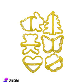 Plastic Cookie Cutters -  6 pcs - Yellow