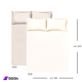 ALHOUDA Bed Sheet Set with Pairs of Pillows Combined Size - Shades of Nude