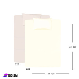 ALHOUDA Bed Sheet Set with Pillow Cover Single and Half Size - Shades of Nude