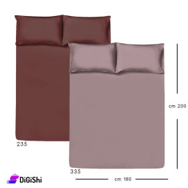ALHOUDA Bed Sheet Set with Pairs of Pillows Combined Size - Shades of Brown