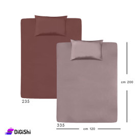 ALHOUDA Bed Sheet Set with Pillow Cover and Half Size - Shades of Brown