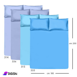 ALHOUDA Bed Sheet Set with Pairs of Pillows Combined Size - Shades of Blue