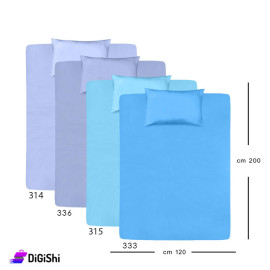 ALHOUDA Bed Sheet Set with Pillow Cover Single and Half Size - Shades of Blue