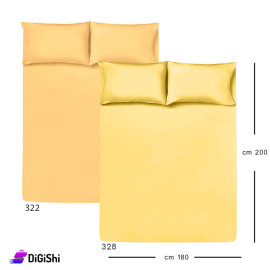 ALHOUDA Bed Sheet Set with Pairs of Pillows Combined Size - Shades of Yellow