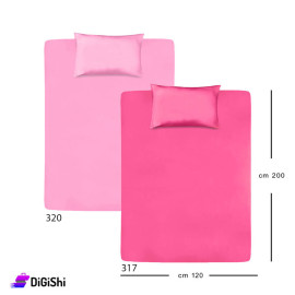 ALHOUDA Bed Sheet Set with Pillow Cover Single and Half Size - Shades of Pink