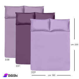 ALHOUDA Bed Sheet Set with Pairs of Pillows Combined Size - Shades of Purple