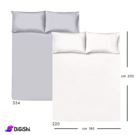 ALHOUDA Bed Sheet Set with Pairs of Pillows Combined Size - Shades of Gray