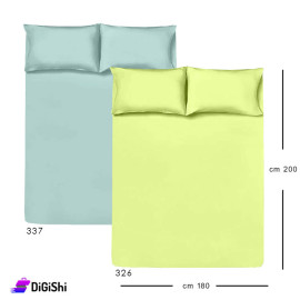 ALHOUDA Bed Sheet Set with Pairs of Pillows Combined Size - Shades of Green