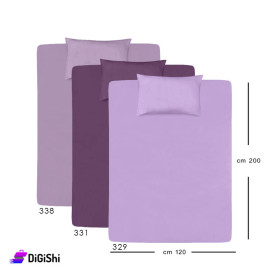 ALHOUDA Bed Sheet Set with Pairs of Pillows Single and Half Size - Shades of Purple