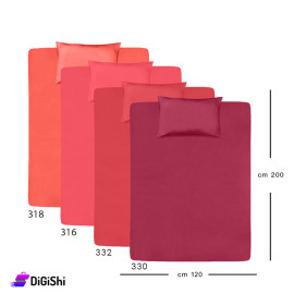 ALHOUDA Bed Sheet Set with Pillow Cover Single and Half Size - Shades of Red