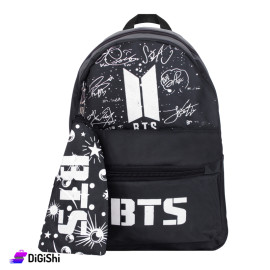 حقيبة ظهر مشمع مع مقلمة BTS - أسود