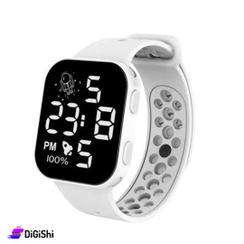 LED RF02 Silicone Digital Watch - White