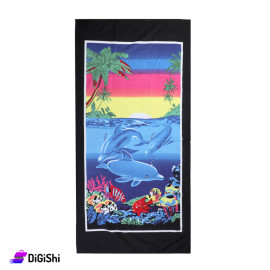 Dolphin Print Polyester Bath Towel