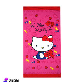 Hello Kitty Print Polyester Bath Towel - Fuchsia