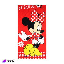 Mini Mouse Print Polyester Bath Towel