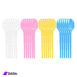 Set of 24 Colored Plastic Spoons