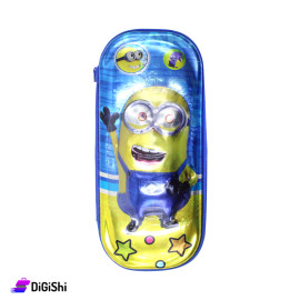 Minion Rectangular School Pencil Case Embossed - Blue
