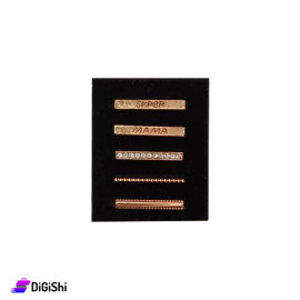 مجموعة خواتم ذهبية للساعات مع ستراس - موديل 7