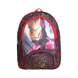 Iron Man Polka Dot School Backpack - Brown and Red