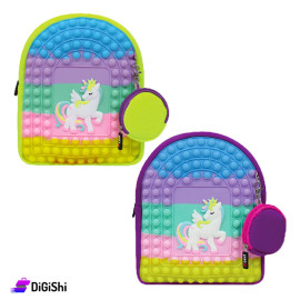 حقيبة ظهر POP IT مع محظة ورسمة unicorn  LEXI LP 3001