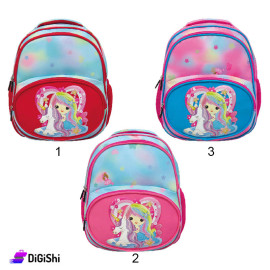 حقيبة ظهر قماش مقاوم للماء طبقتان رسمة unicorn LEXI LP 3102