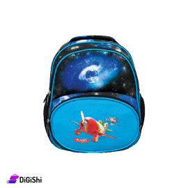 LEXI LP 3102 Waterproof Canvas Two Layer Airplane Drawing- Blue