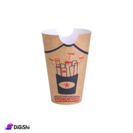 مجموعة كاسات كرتون متوسطة الحجم للبطاطا  Frenchfries - بني