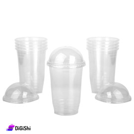 Nylon Glasses Set with Lid 16 Ounce - Transparent