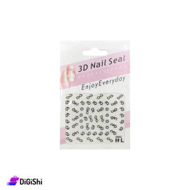Nail Decoration Stickers in the Shape of 3D Black and White Roses