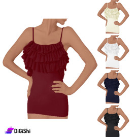 Solitaire Women's Sleeveless Ruffle Sweatshirt