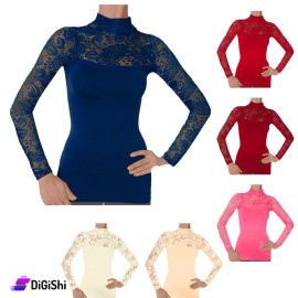 Solitaire Women's High Neck Lace Sweater - Group 2