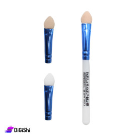 Sponge Makeup Brush with Three Interchangeable Heads - Blue