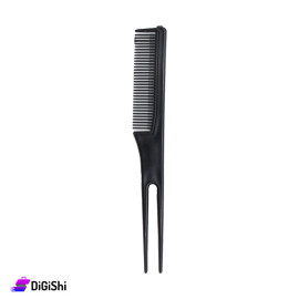مشط رفيع مع مقبض مزدوج رفيع للتصفيف - أسود