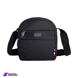 Men's Linen Three Layer Toshiba Logo Shoulder Bag - Black