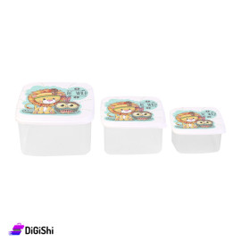 مجموعة علب مربعة برسمة أسد و بومة SUPER STAR