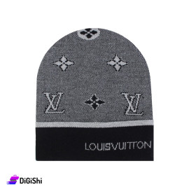 طاقية صوف شعار Louis vuitton - رمادي وأسود