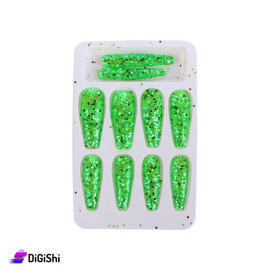 VV MEI JIA REN Glitter Artificial Nails-Green