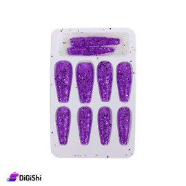 VV MEI JIA REN Glitter Artificial Nails - Purple