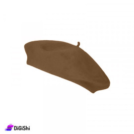 قبعة بيريه جوخ نسائية - عسلي