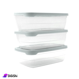 Rainbow 2136 Set Of Plastic One Size Tupperware - Gray