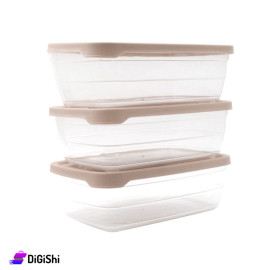 Rainbow 2136 Set Of Plastic One Size Tupperware - Beige