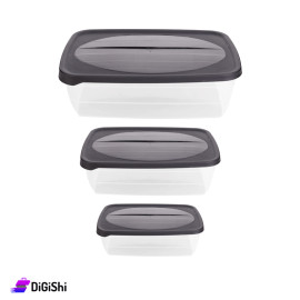 Rainbow 2134 Set Of Plastic Tupperware Different Sizes - Black