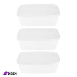 Rainbow 2136 Set Of Plastic One Size Tupperware - White