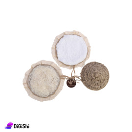 ZAYTOUNATI Set 3 Piece Face and Body Loofah Set