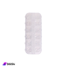 A Set Of nail Decorations In Different Shapes - White & Transparent