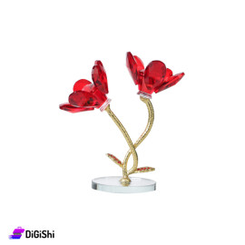 شمعدان ثنائي ذهبي شكل وردة