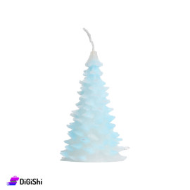 Hand Made Tall Cypress Tree Candle - Turquoise Combined With White