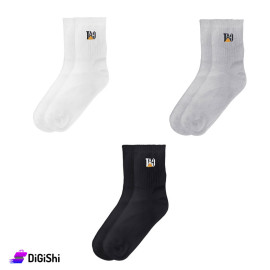 ZOX mid calf Towel men's Socks with cat writing