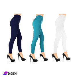 Solitaire Women's Seamless Leggings Free Size - White, navy, turquoise