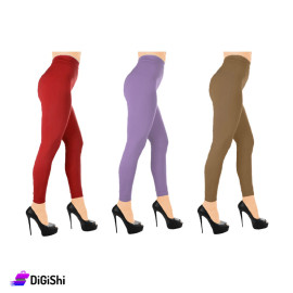 Solitaire Women's Seamless Leggings Free Size -  Red, violet, bronze